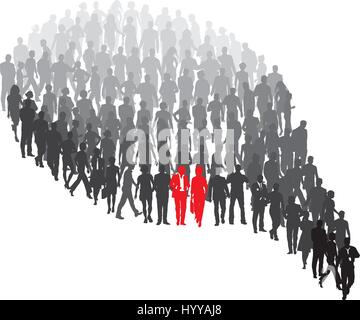 Grand groupe de personnes Illustration de Vecteur