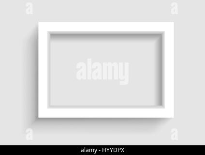 Présentation A3 ou A4 design cadre photo horizontal avec ombre sur fond gris Illustration de Vecteur