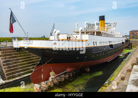 Le SS Nomadic, un ancien soigneur de la White Star Line (lancé en 1911), Titanic Quarter, Belfast, County Antrim, Northern Ireland, UK Banque D'Images