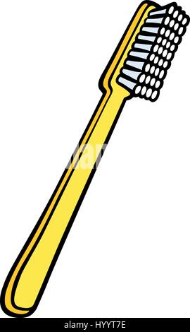 Brosse à dents jaunes. Vector Illustration. Illustration de Vecteur