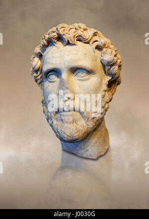 Buste de l'empereur romain Antonin le Pieux, 138-161 AD. Fulvius Titus Aelius Hadrianus Antoninus Augustus Pius, Musée National Romain, Rome, Italie Banque D'Images