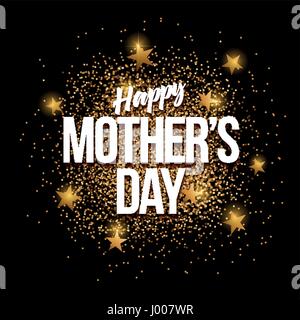 Happy Mother's Day banner with gold glitter. Vector illustration. Les éléments sont séparément en couches en fichier vectoriel. Illustration de Vecteur