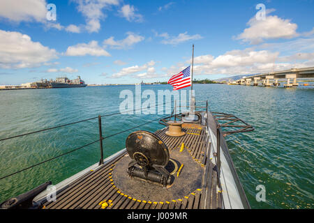 Sous-marin USS Bowfin flag Banque D'Images