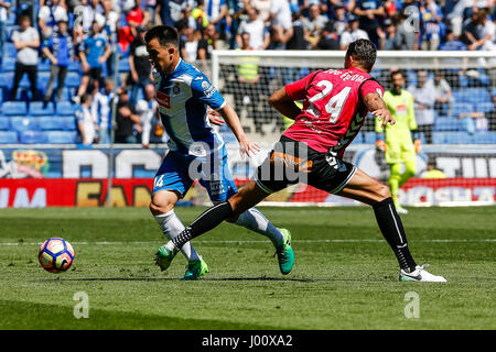 Barcelone, Espagne. Le 08 Avr, 2017. 8 avril 2017 : Jurado pendant le match entre le RCD Espanyol vs Alaves, pour le cycle 31 de la Liga Santander, joué au stade de l'Espanyol de Barcelone, Espagne, Espagne. Foto : Cronos/Urbanandsport Crédit : Cronos/Alamy Live News Banque D'Images