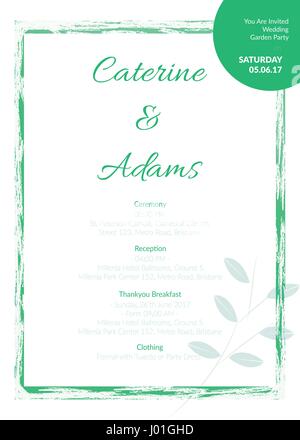 Inivitation mariage - Garden Party, est un des modèles de conception propre avec design & concepting pour votre mariage Garden Party Carte d'invitation. Illustration de Vecteur
