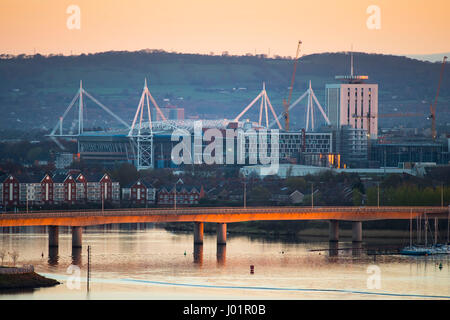 La Principauté (anciennement stade Millennium Stadium) dans la capitale du Pays de Galles à Cardiff. Banque D'Images