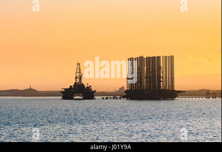 L'extraction du pétrole en mer Banque D'Images