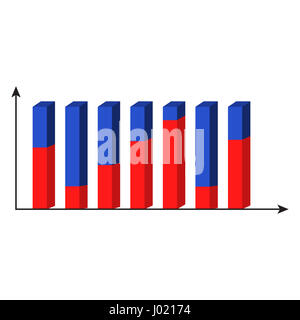 Les colonnes de couleur graphique. L'infographie pour les entreprises, vector illustration Banque D'Images