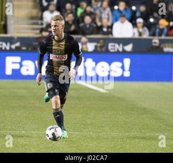 Chester, Pennsylvanie, USA. 8Th apr 2017. Le milieu de terrain de l'Union de Philadelphie, FABIAN HERBERS (14), dans l'action contre les Timbers de Portland au stade de l'énergie Talen Chester Pa Credit : Ricky Fitchett/ZUMA/Alamy Fil Live News Banque D'Images