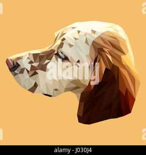 Setter Irlandais chien animal conception poly faible. Illustration vecteur de triangle. Illustration de Vecteur