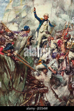 Nelson à bord du San Josef à la bataille au large de Cape Vincent Banque D'Images