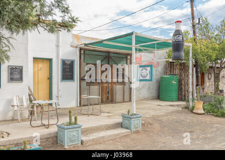 NIEU BETHESDA, AFRIQUE DU SUD - le 21 mars 2017 : un restaurant à Nieu-Bethesda, un village historique dans la province orientale du Cap Banque D'Images