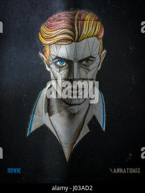 Hommage à David Bowie par l'artiste Anna stus, également connu sous le annatomix Banque D'Images