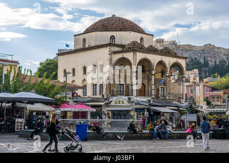 18e siècle la mosquée ottomane Tzistarakis sur la place Monastiraki à Athènes, Grèce ville Banque D'Images