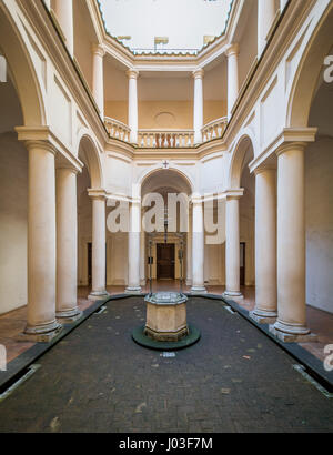 Cloître de San Carlo alle Quattro Fontane (église Saint Charles près du quatre fontaines), l'œuvre de Borromini, Rome Banque D'Images