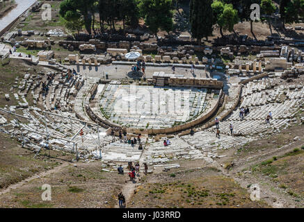 Théâtre de Dionysos Eleuthereus dans l'acropole d'Athènes, Grèce ville Banque D'Images