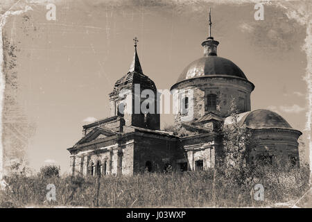 Vintage photo ancienne église orthodoxe russe Banque D'Images