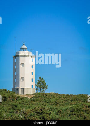 Grand phare de la Cape de l'ERME (Punta de Mera) près de Serantes, Province de La Corogne, Galice Banque D'Images