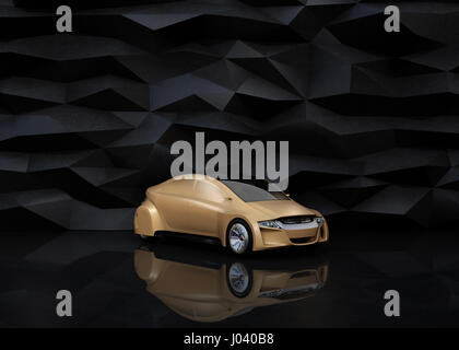 Voiture autonome sur fond abstrait. Le rendu 3D image. Banque D'Images