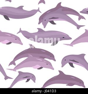 Motif transparent vecteur avec les dauphins Illustration de Vecteur