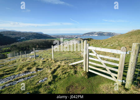 Vue depuis peu d'Ormes tête vers Llandudno dans le Nord du Pays de Galles UK Banque D'Images