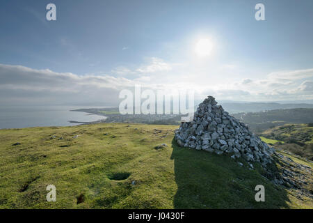 Vue depuis peu à la tête d'Ormes Rhos vers Penrhyn point Bay dans le Nord du Pays de Galles UK Banque D'Images