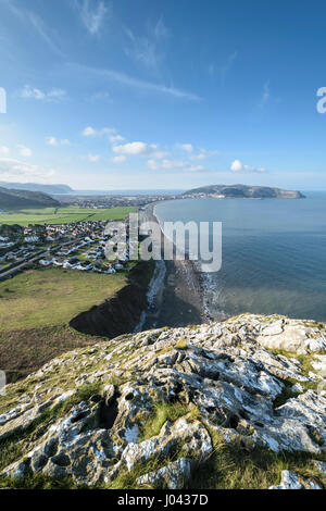 Vue depuis peu d'Ormes tête vers Llandudno dans le Nord du Pays de Galles UK Banque D'Images