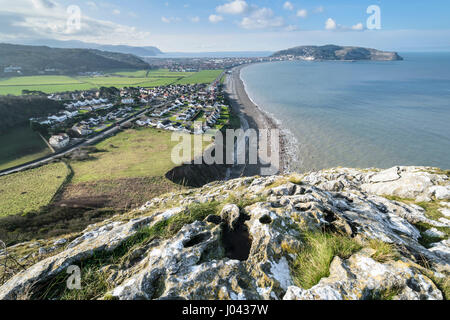 Vue depuis peu d'Ormes tête vers Llandudno dans le Nord du Pays de Galles UK Banque D'Images