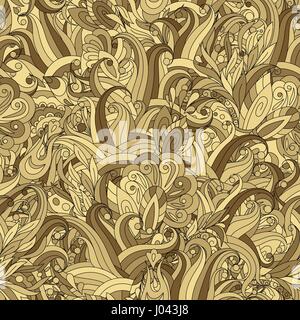 Couleur d'ornement motif floral seamless doodle avec fleurs. Vector Illustration de Vecteur