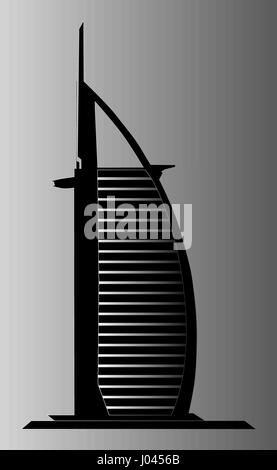 Dubaï Burj Al Arab illustration Illustration de Vecteur