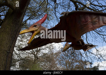 Les dinosaures du Jurassique au modèle uni à Osterley Park, Londres. Banque D'Images