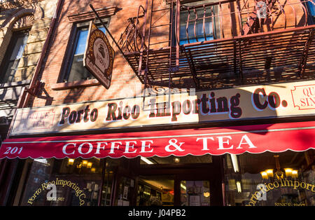 Porto Rico Importing Co. à Greenwich Village Banque D'Images