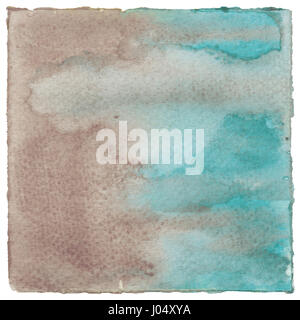 Résumé L'aquarelle bleu et marron pour le fond. Banque D'Images