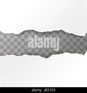 Morceaux de papier déchiré blanc sur fond transparent Illustration de Vecteur
