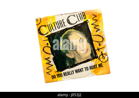 1982 7' seul, avez-vous vraiment envie de me faire du mal par la Culture Club avec Boy George. Banque D'Images