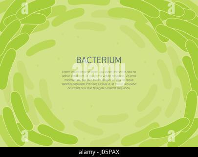 Les bactéries fond vert. Vector illustration Illustration de Vecteur