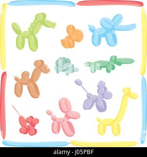 Collection animaux ballon. Cartoon vector illustration Illustration de Vecteur