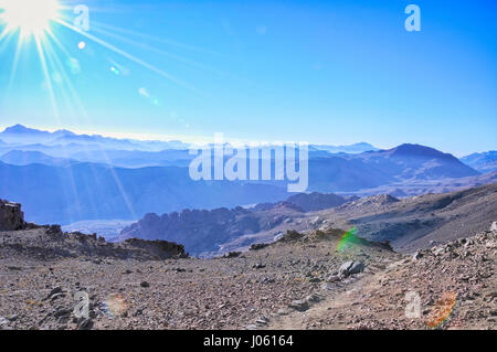 Beau Lever de Soleil sur le Mont Sinaï Banque D'Images