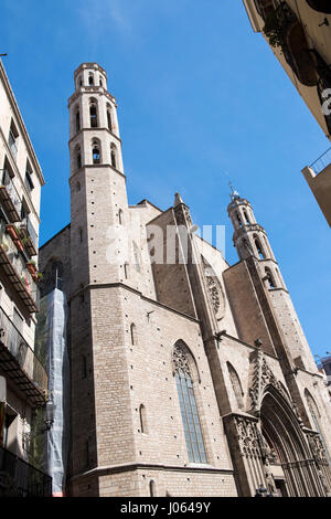 L'église Santa Maria del Mar à Barcelone, Espagne UE Banque D'Images