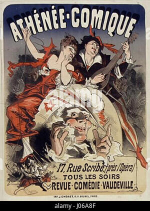 L'Athénée-Comique de 1876 est une performance historique, peut-être liée à une production théâtrale ou à un spectacle de comédie organisé à Paris à la fin du XIXe siècle. Il reflète la scène culturelle vibrante de Paris pendant cette période. Banque D'Images