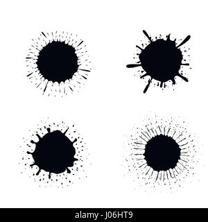 Splash set Peinture noire Illustration de Vecteur