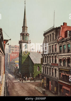 Ancienne église du Sud, Boston, Massachusetts, USA, impression Photochrome, Detroit Publishing Company, 1900 Banque D'Images