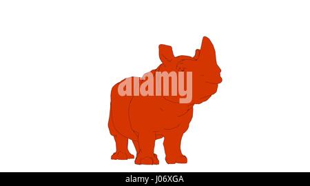 Exposé de Rhino 3D Rendering Banque D'Images