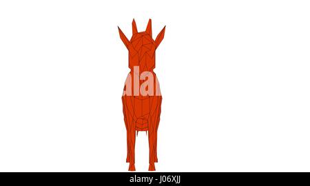 L'animal décrit isolated on white 3D Rendering Banque D'Images