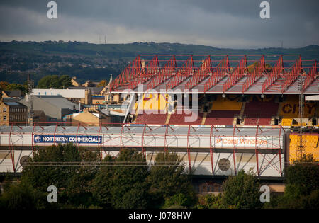 Valley Parade, Bradford City AFC Terrain de football et le Stade, Bradford, West Yorkshire, England, UK Banque D'Images