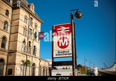 Bradford Interchange Gare, partie de réseau de métro, Bradford, West Yorkshire Banque D'Images