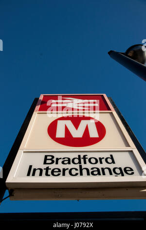 Bradford Interchange Gare, partie de réseau de métro, Bradford, West Yorkshire Banque D'Images