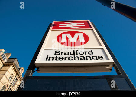 Bradford Interchange Gare, partie de réseau de métro, Bradford, West Yorkshire Banque D'Images