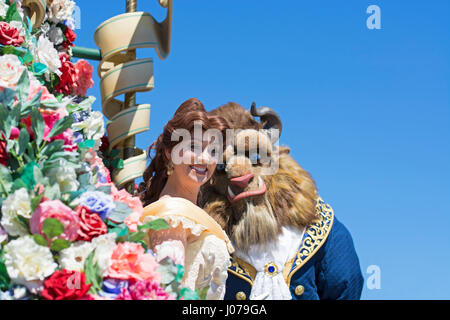 La belle et la Bête, Parade, Disney World, Orlando, Floride Banque D'Images