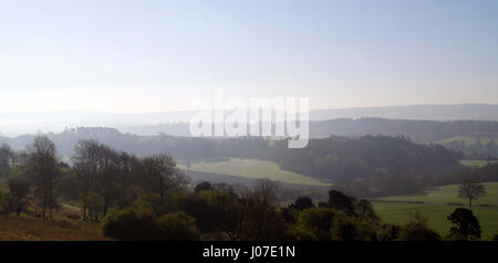 Tôt le matin, vue sur Newlands Corner, Surrey, Angleterre Banque D'Images